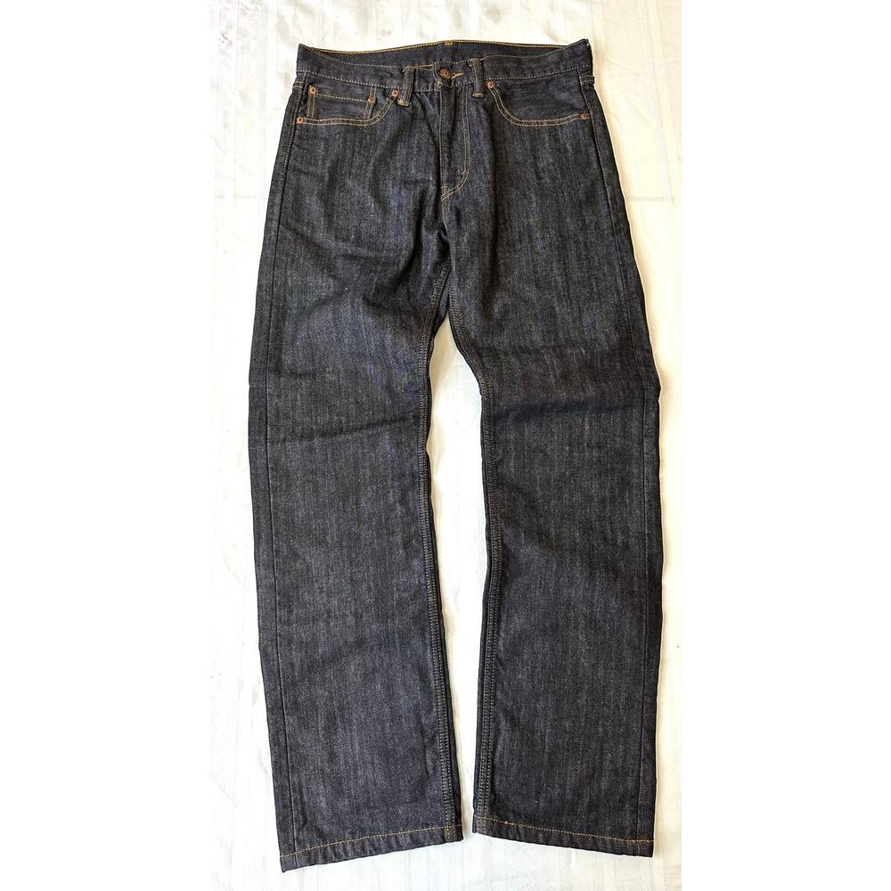 VTG Levi's Aztec Flannel Lined Denim Jeans 32x30 Dark Blue Straight Leg Mens
